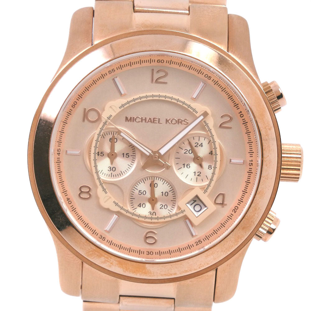 Michael Kors Unisex Watch MK8096, Stainless Steel, Pink Gold Quartz, Chronograph, Pink Gold Dial [Used, Rank A] MK8096