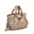 Metallic Perforated Leather Handbag