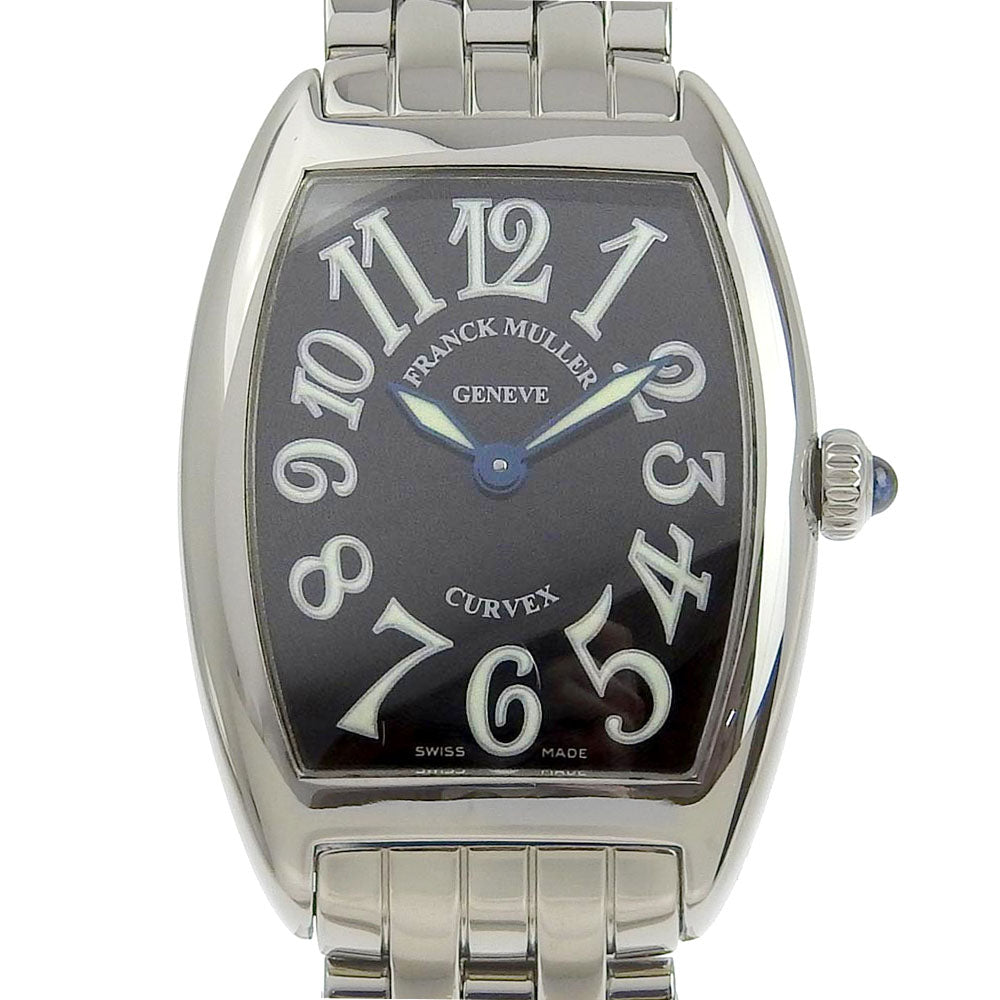 Franck Muller Women's Tonneau Curvex Watch 1752QZ - Stainless Steel, Swiss Quartz, Black Dial  1752QZ