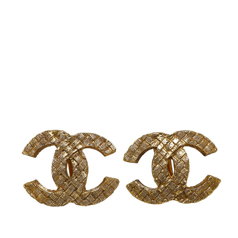 Woven CC Logo Clip On Earrings