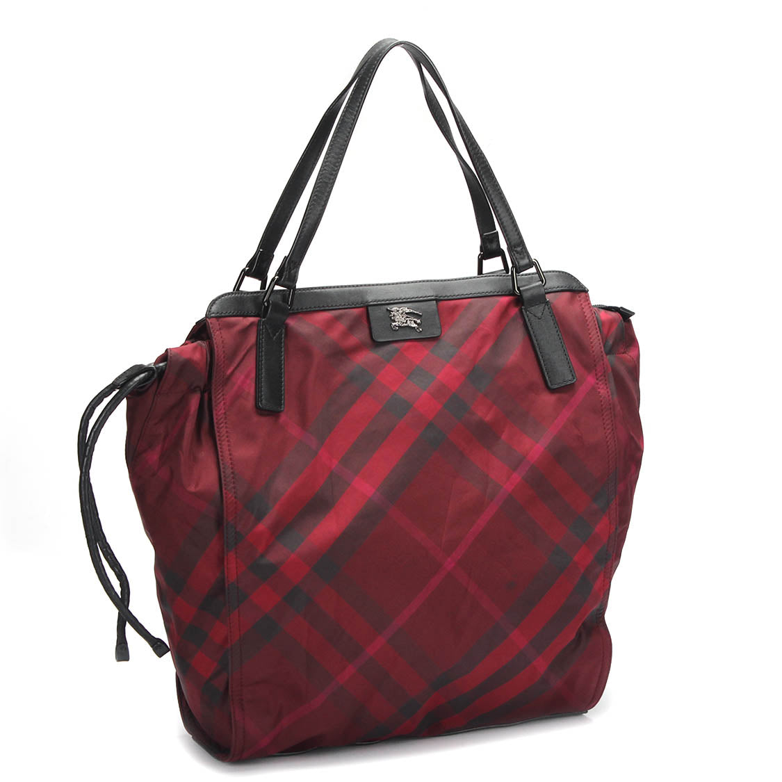 Burberry Plaid Buckleigh Nylon Tote Bag Canvas Tote Bag in Excellent condition