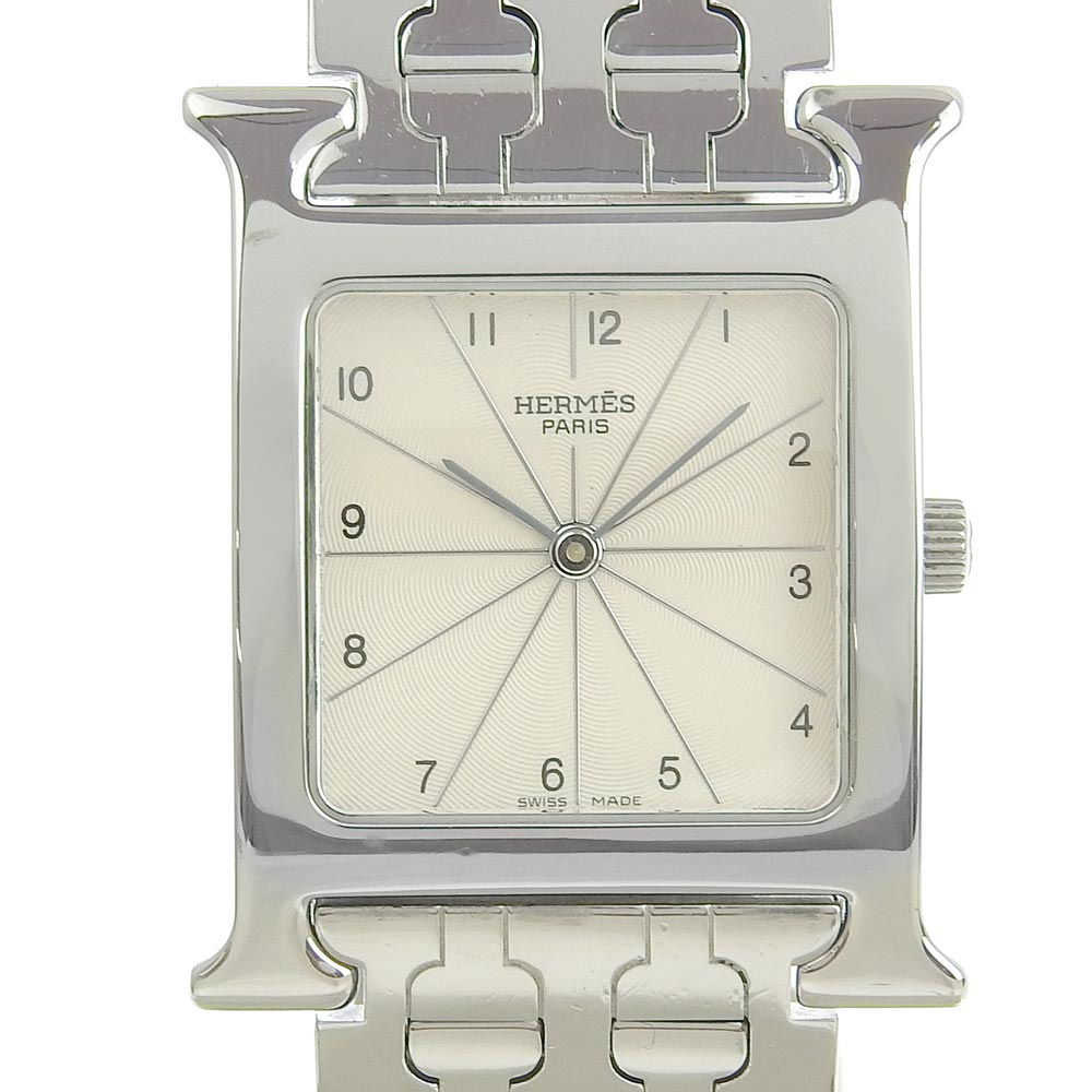 Hermes H-Watch HH1.510 Women's Stainless Steel Quartz Watch Made in France with Silver Dial (A-Rank Pre-owned) HH1.510