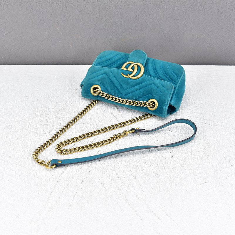 Mini GG Marmont Velvet Shoulder Bag 446744