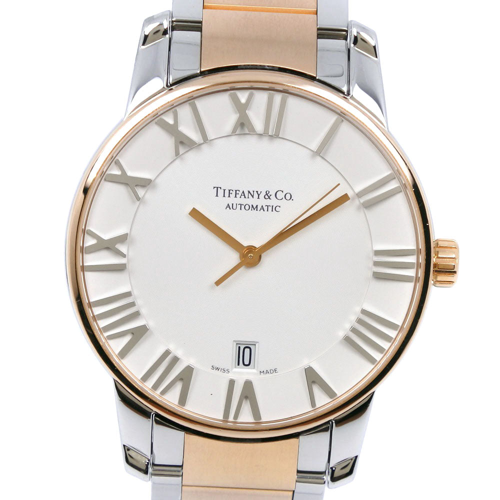 Tiffany Atlas Dome Men's Watch Z1800.68.13A21A00A - Mix of Stainless Steel & 18k Pink Gold, USA Made, Automatic Winding, White Dial, Used in Grade A Condition Z1800.68.13A21A00A