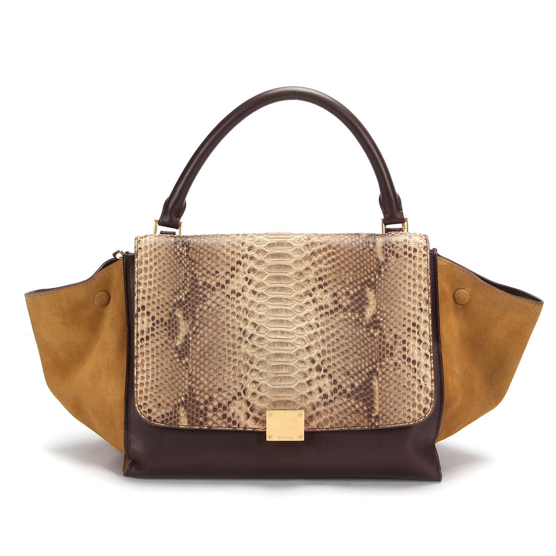 Python Leather Trapeze Bag