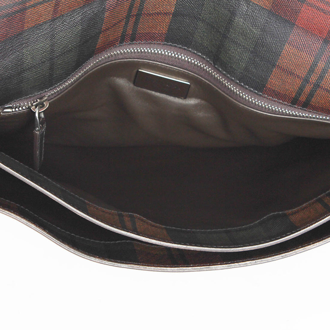 Saffiano Plaid Clutch Bag