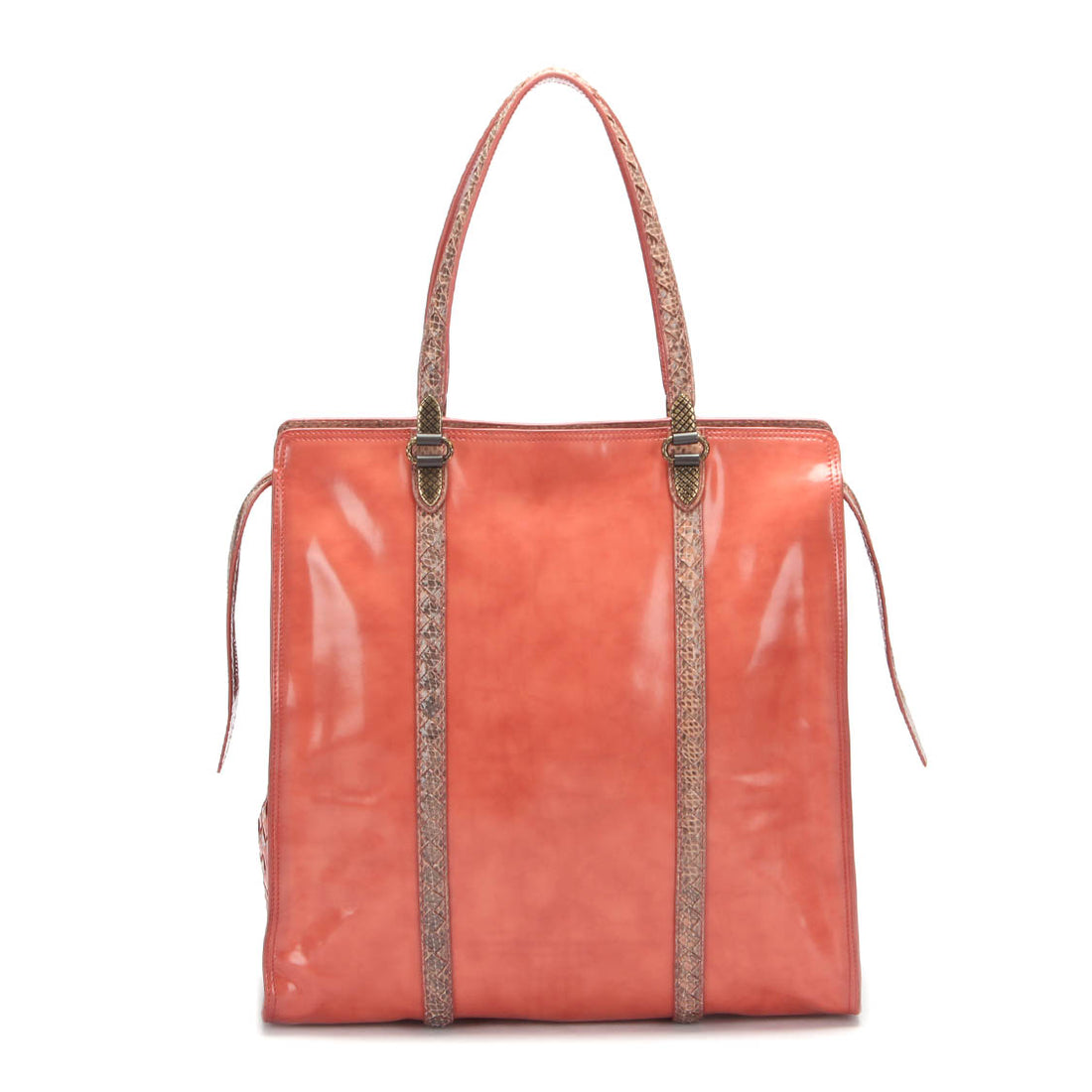 Intrecciato-Trim Leather Tote Bag