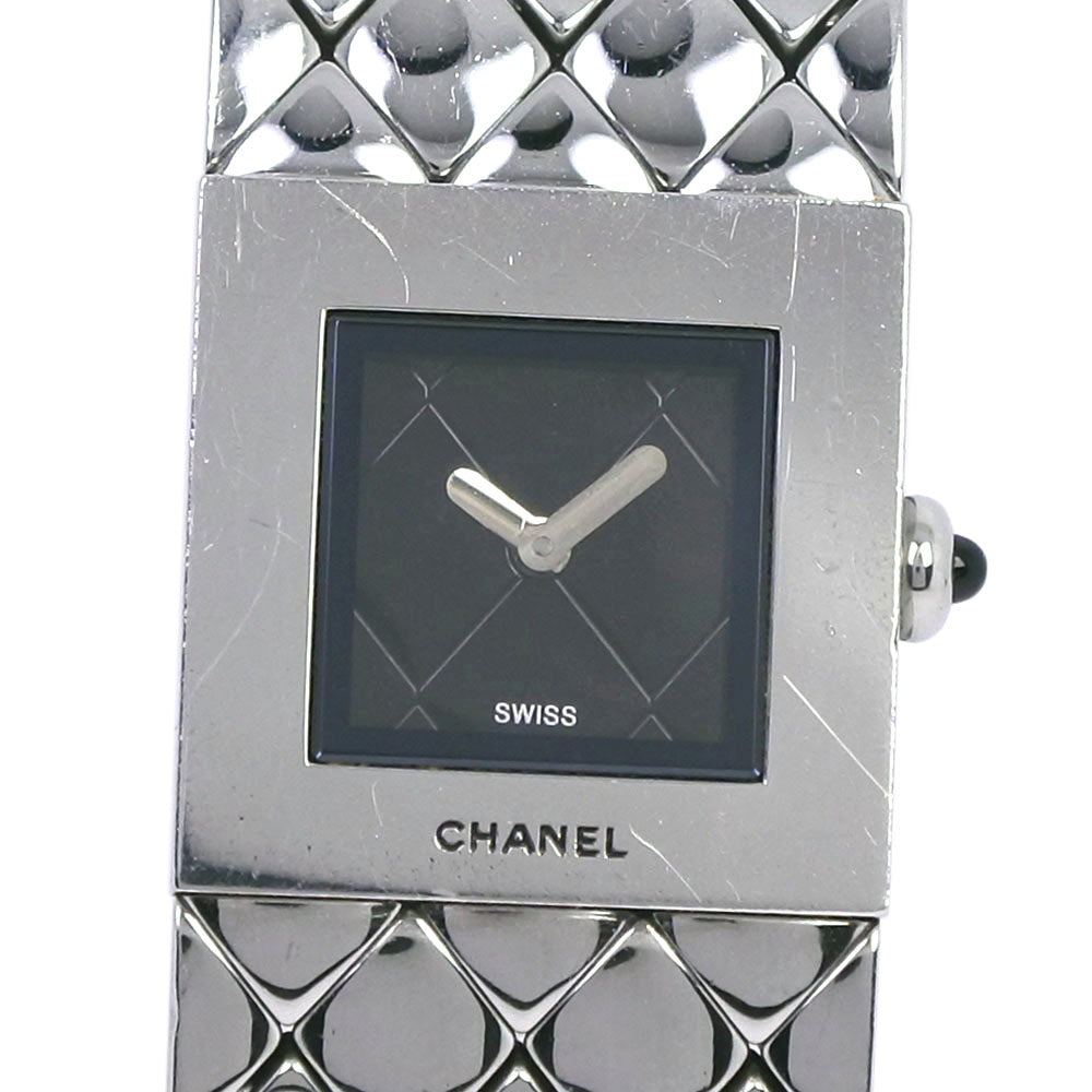 Chanel Matrasse Women's Stainless Steel Wristwatch with Quartz and Black Dial H0009 [Pre-owned] H0009