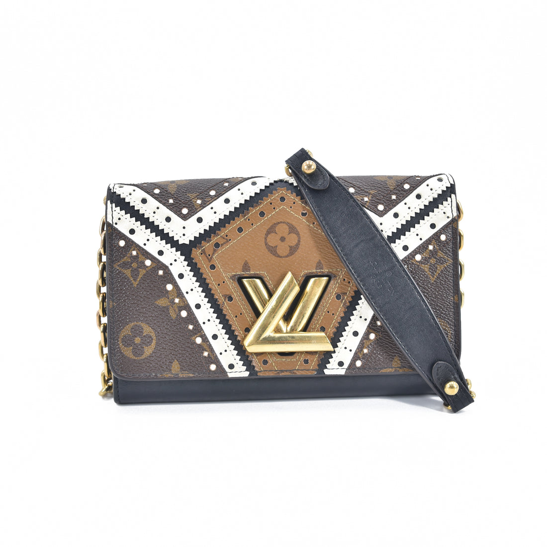 Veau Satin Monogram Twist Wallet On Chain