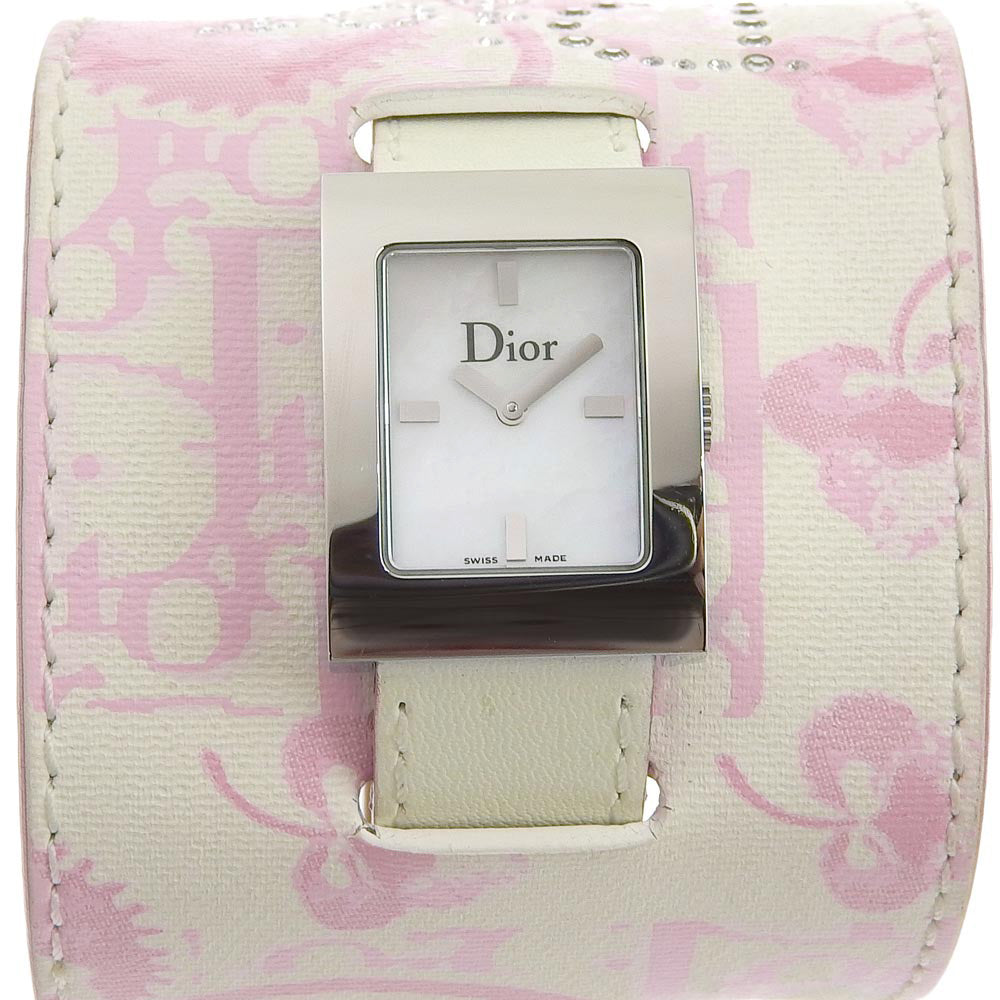 Dior Maris D78-109 Women's Stainless Steel & Leather Quartz Watch with White Shell Dial (A-Rank Pre-owned) D78-109