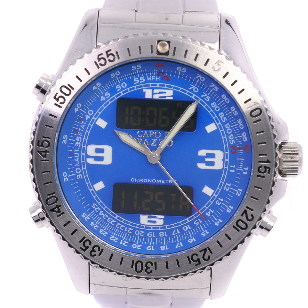 Capo di Pazzo Men's PZ-12343 Stainless Steel Quartz Watch with Blue Analog Digital Display [Second Hand] PZ-12343