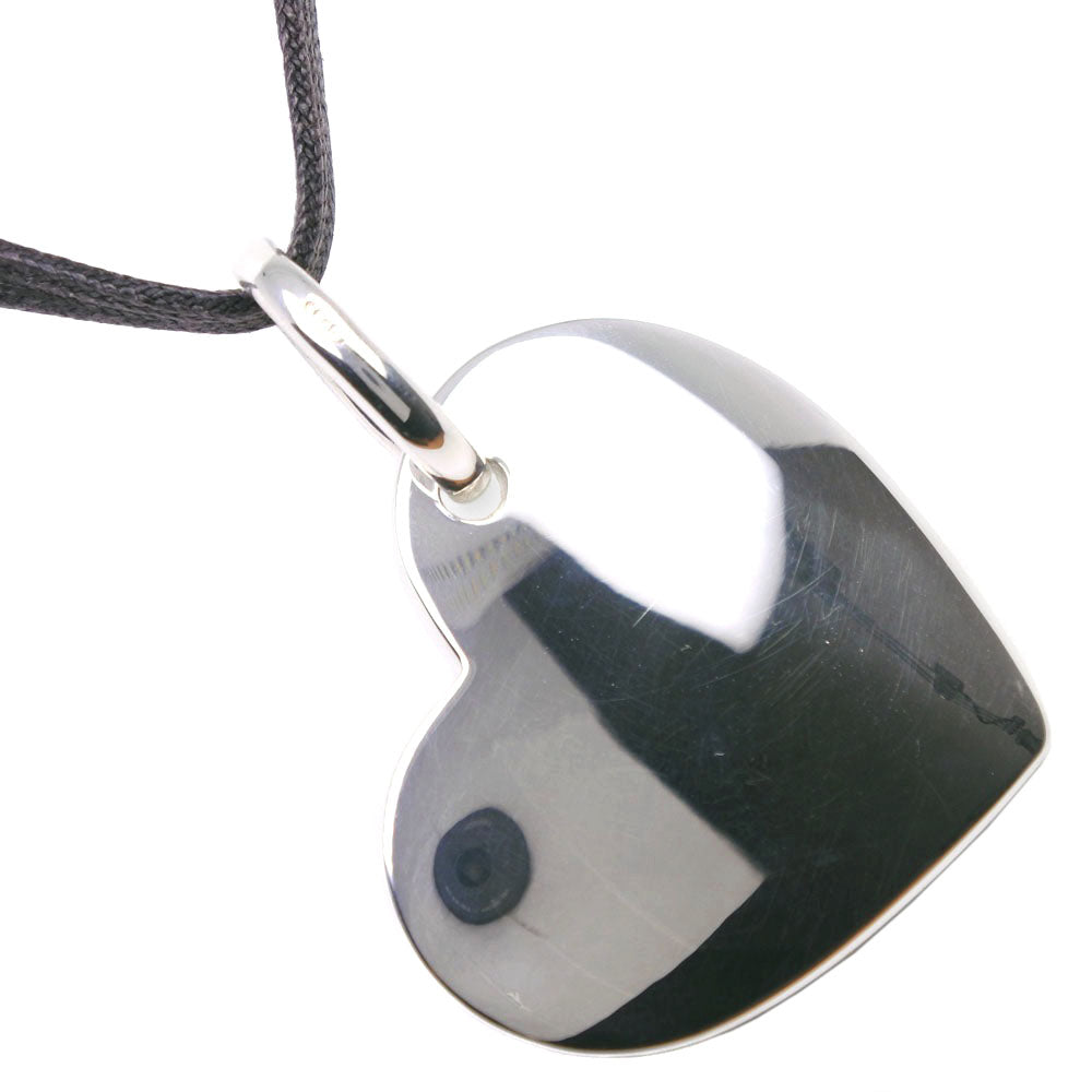 Pomellato DoDo Heart Pendant Necklace in Calfskin and Silver 925 for Women (Used, A Rank)