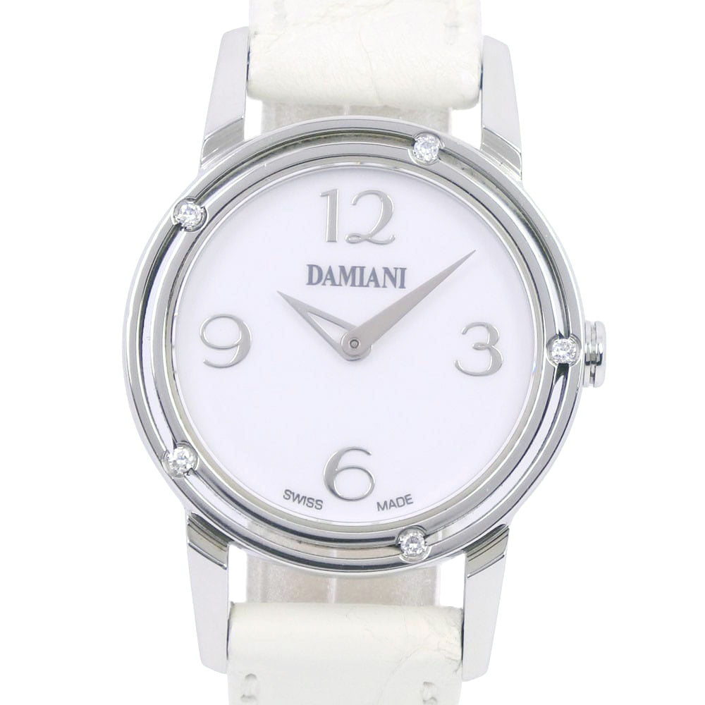 Damiani D-SIDE Ladies Wrist Watch with 5P Diamond, Stainless Steel and Diamond with Quartz Movement and White Dial (Preloved and Graded A)