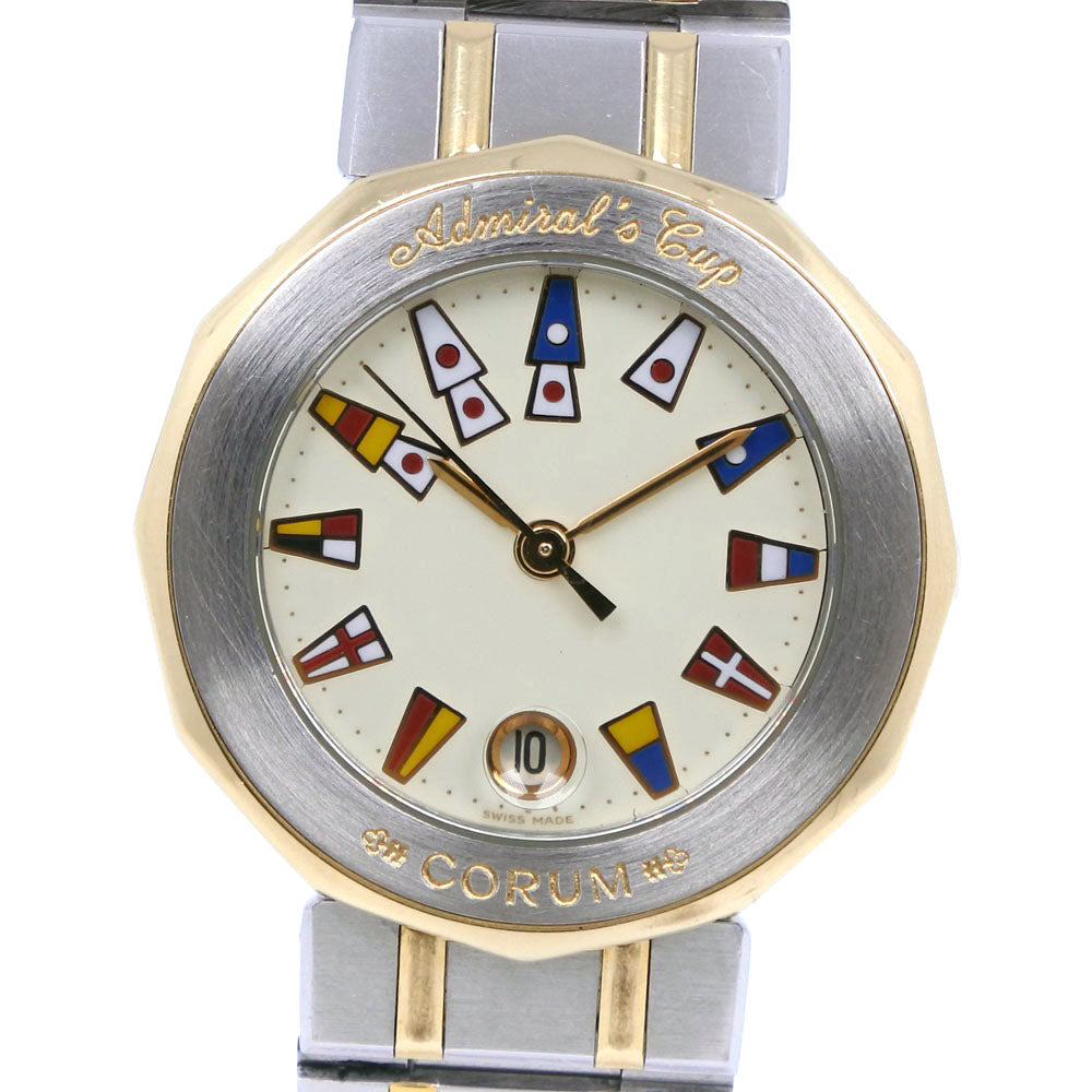 Corum Admiral's Cup Wristwatch, Stainless Steel, Swiss Made, Quartz Movement, Analog Display, Cream Dial, Ladies, 39.610.21 V-52 [Used] 39.610.21 V-52