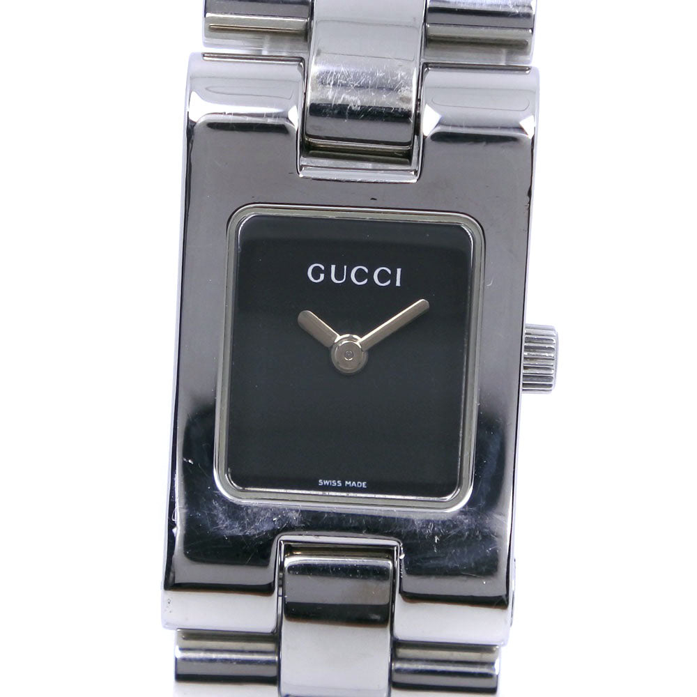 Gucci Women's 2305L Stainless Steel Swiss-made Quartz Watch with Black Dial (Pre-owned) 2305L