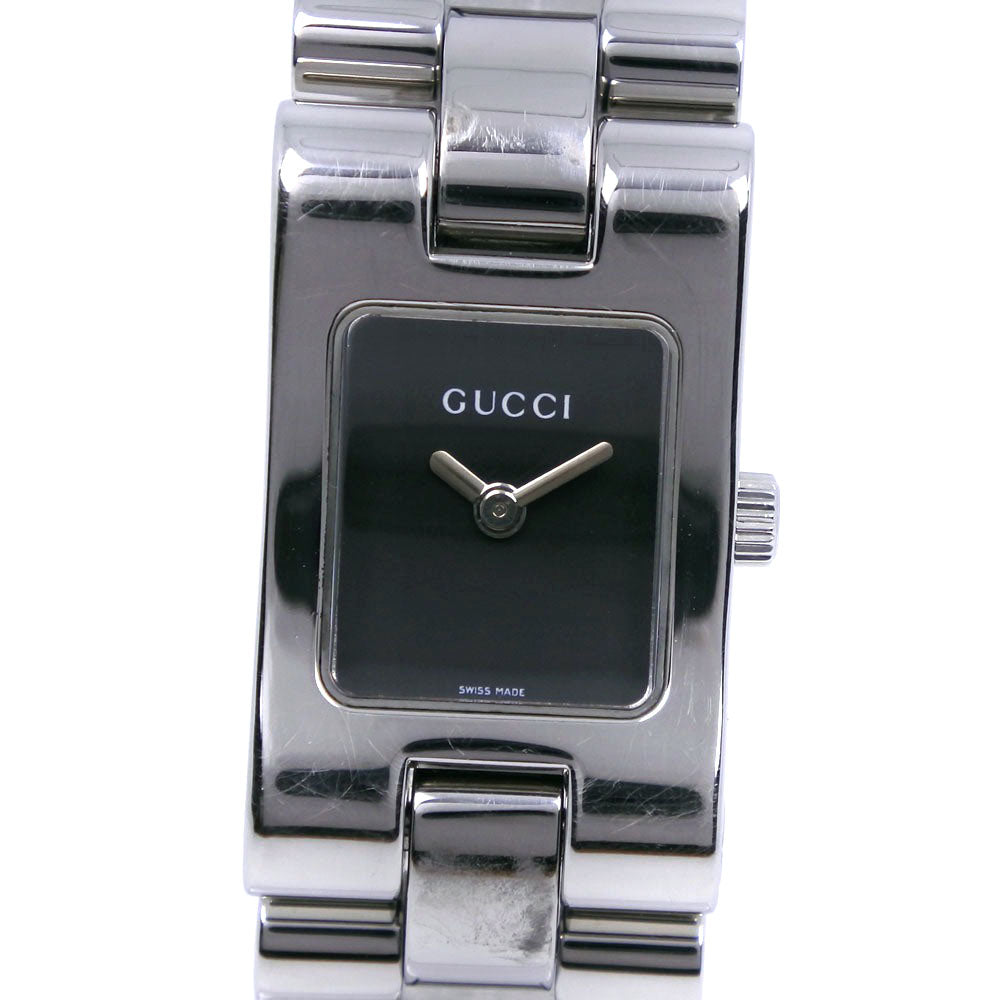 Gucci Women's 2305L Stainless Steel Swiss-made Quartz Watch with Black Dial (Pre-owned) 2305L