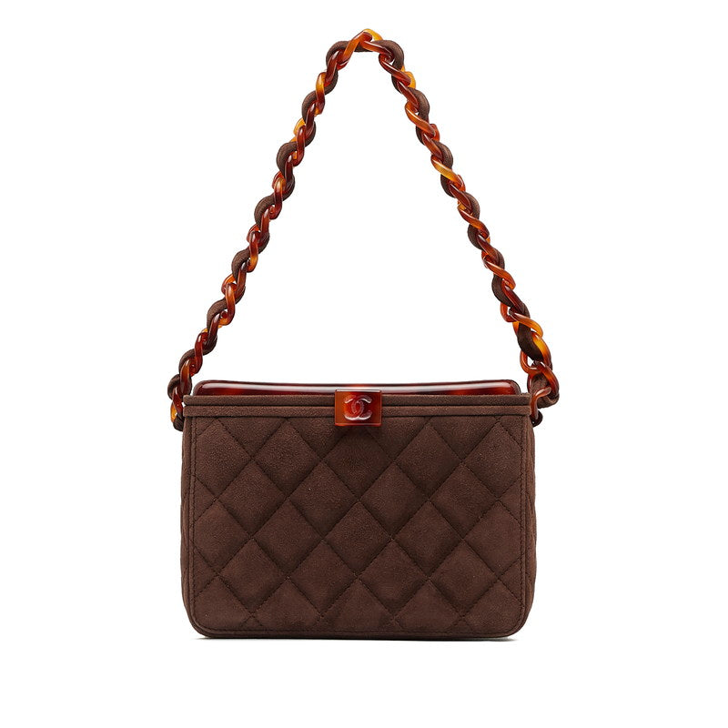 CC Quilted Suede Chain Vanity Bag