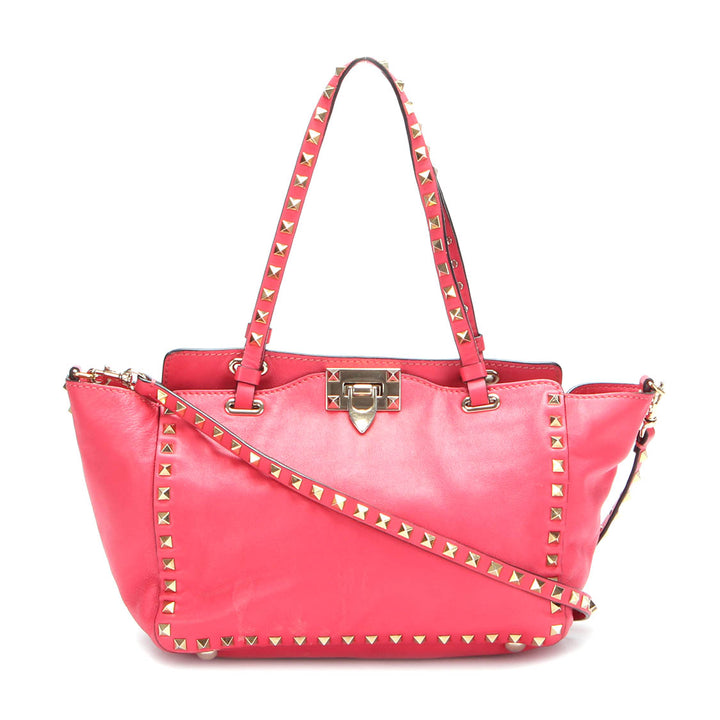 Rockstud Leather Tote Bag