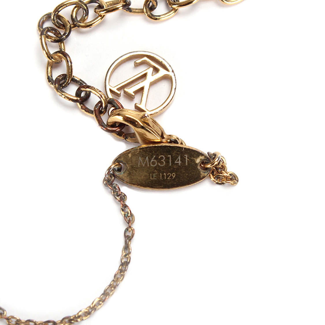 LOUIS VUITTON Nanogram Necklace Pendant M63141 Gold Silver with