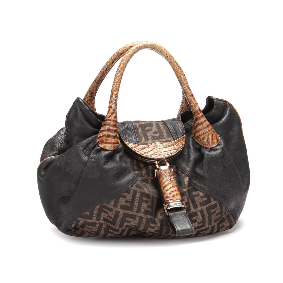 Leather-Trimmed Zucca Spy Bag