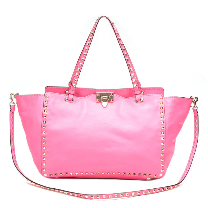 Rockstud Leather Tote Bag