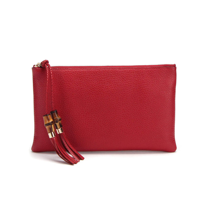 Large Bamboo Leather Clutch Bag 449652