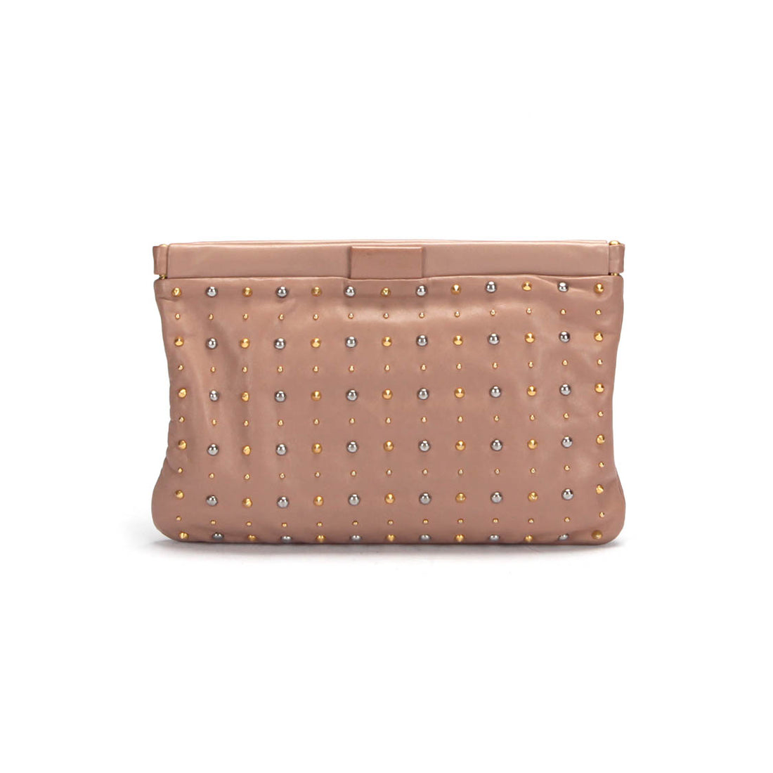 Studded Leather Clutch Bag