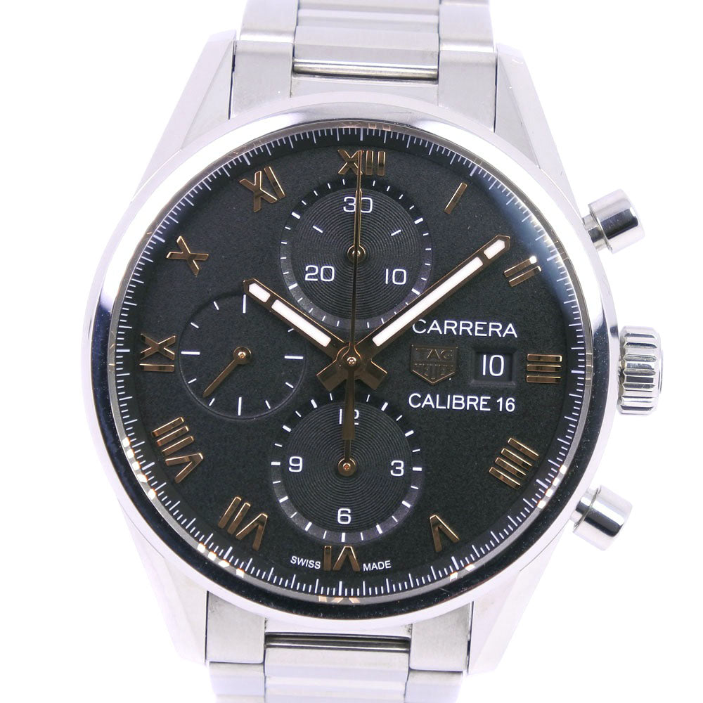 TAG Heuer  TAG Heuer Carrera Calibre 16 Men's Wrist Watch SS CBK2113.BA0715 in Stainless Steel , Automatic Chronograph with Black Dial, Limited Edition of 400 in Japan (Preloved and Graded A) Metal Automatic CBK2113.BA0715 in Good condition