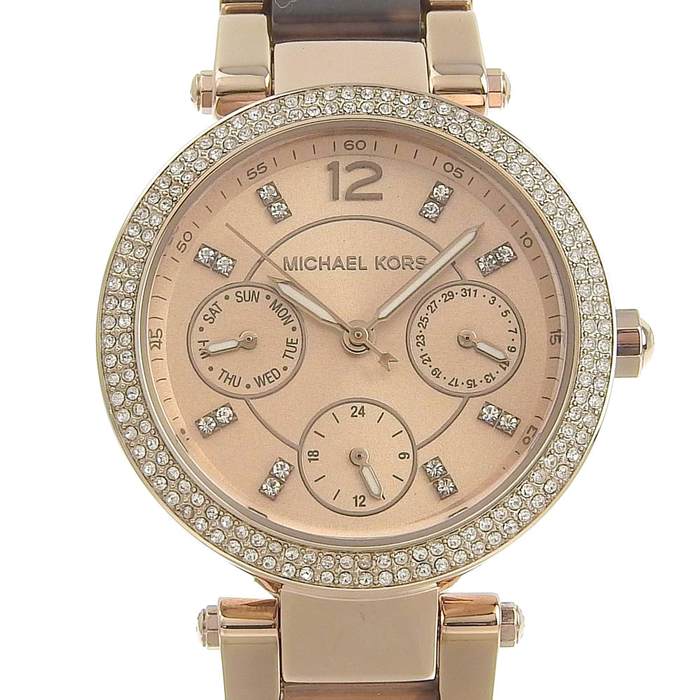 Michael Kors Ladies' Watch MK6834 - Stainless Steel & Acetate, Rose Gold, USA Made, Quartz Movement, Rose Gold Dial, Used in Grade A+ Condition MK6834
