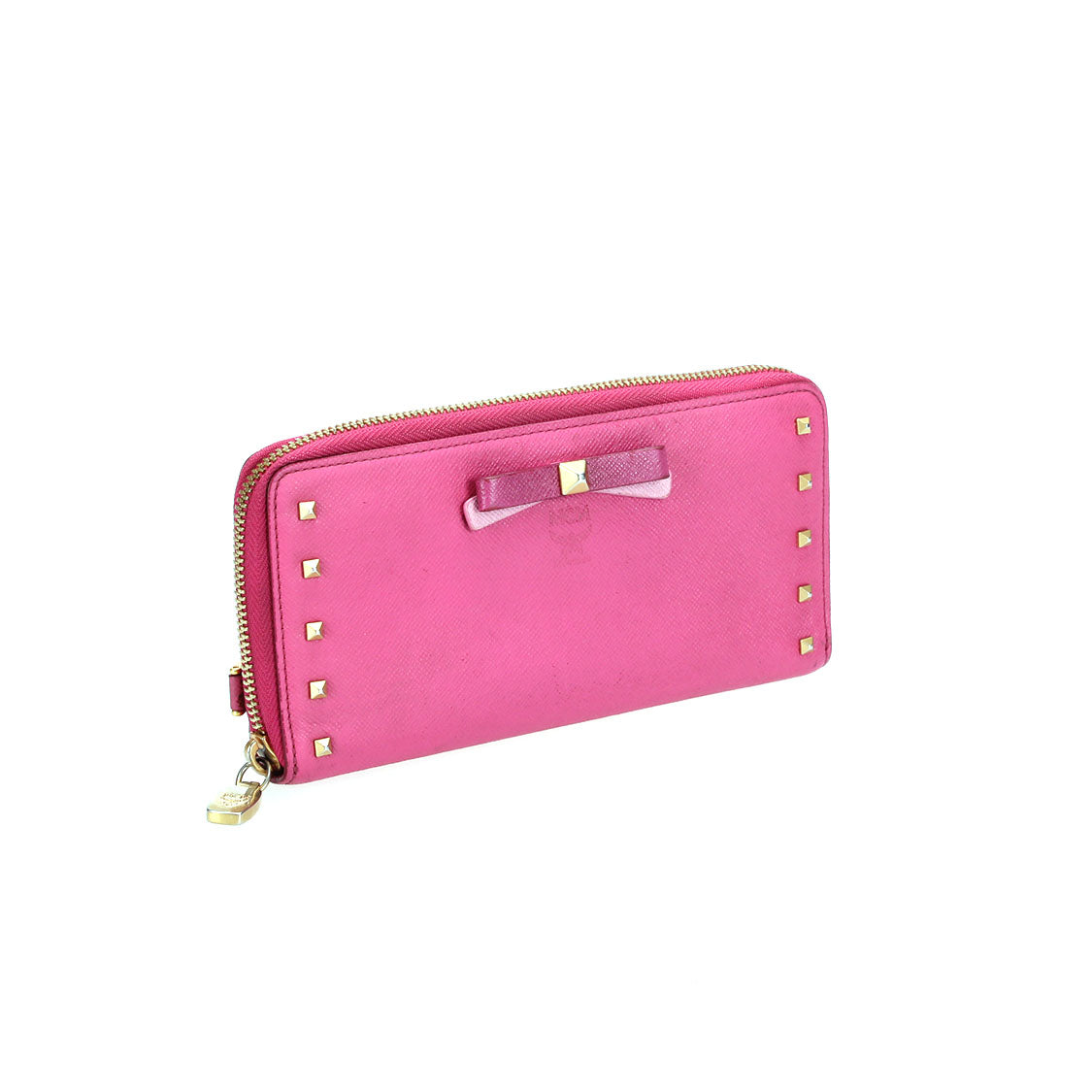 Studded Leather Long Wallet