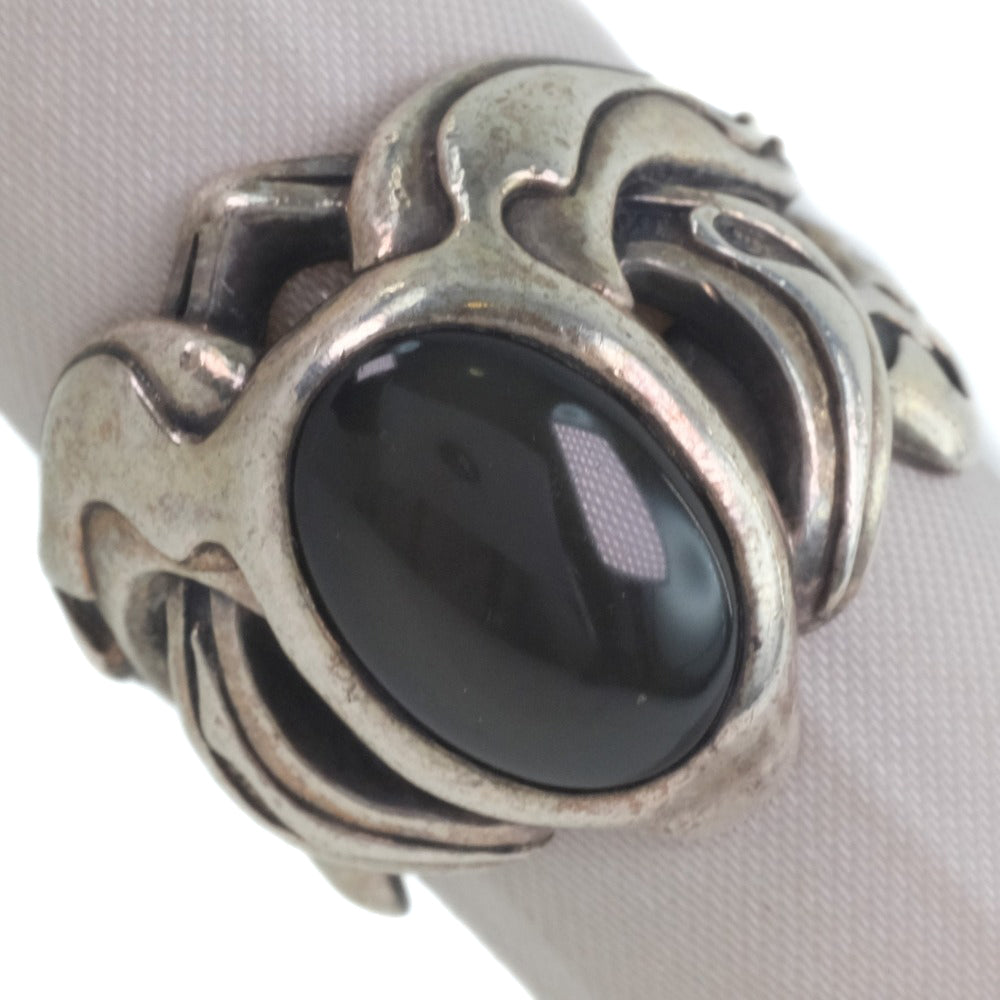 925 Silver Unisex Ring, Size 15.5, Black, Preowned Condition