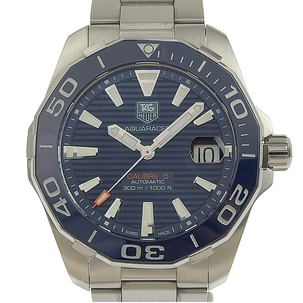 TAG Heuer Aquaracer Men's Watch WAY211C in Stainless Steel, Swiss Made with Navy Dial and Automatic Winding (Pre-Owned, A-Rank) WAY211C