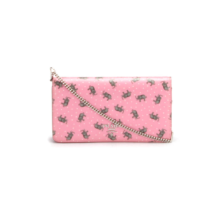 Saffiano Elephant Printed Crossbody Bag