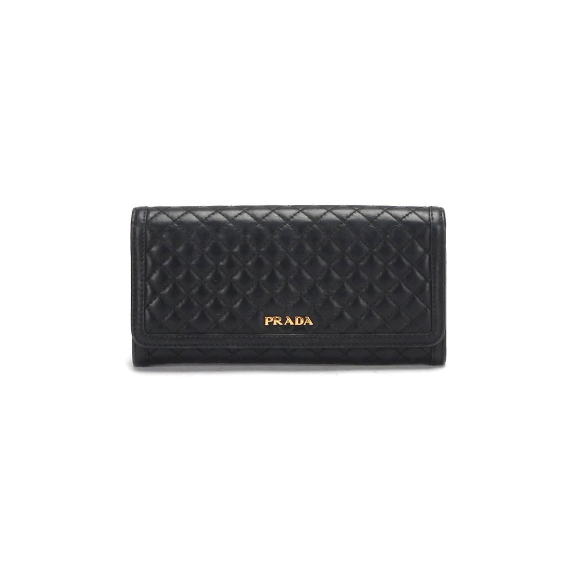 Quilted Leather Long Wallet