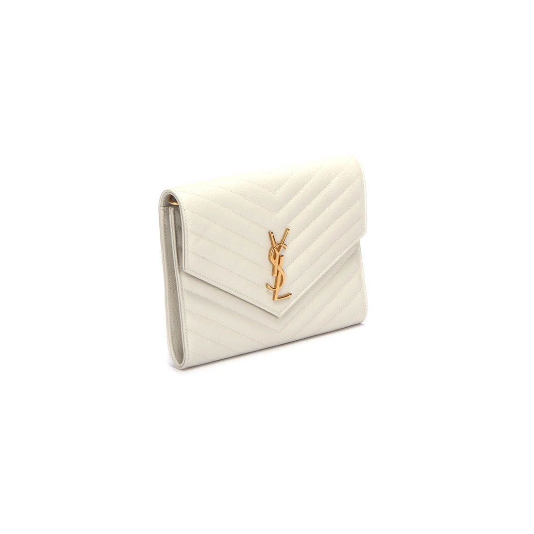 Monogram Envelope Leather Clutch Bag 617662