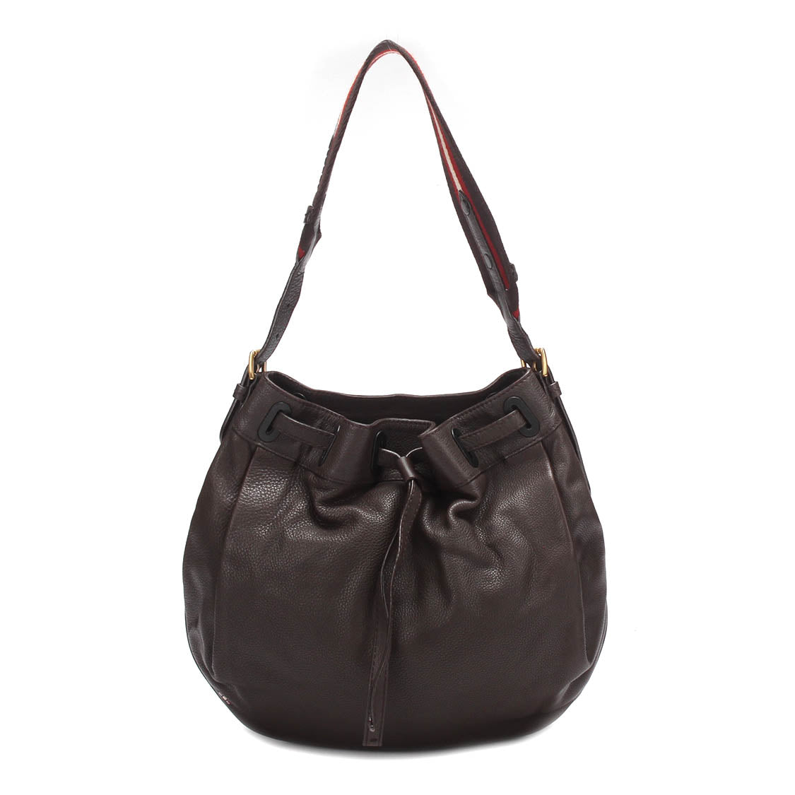 Leather Drawstring Tote Bag