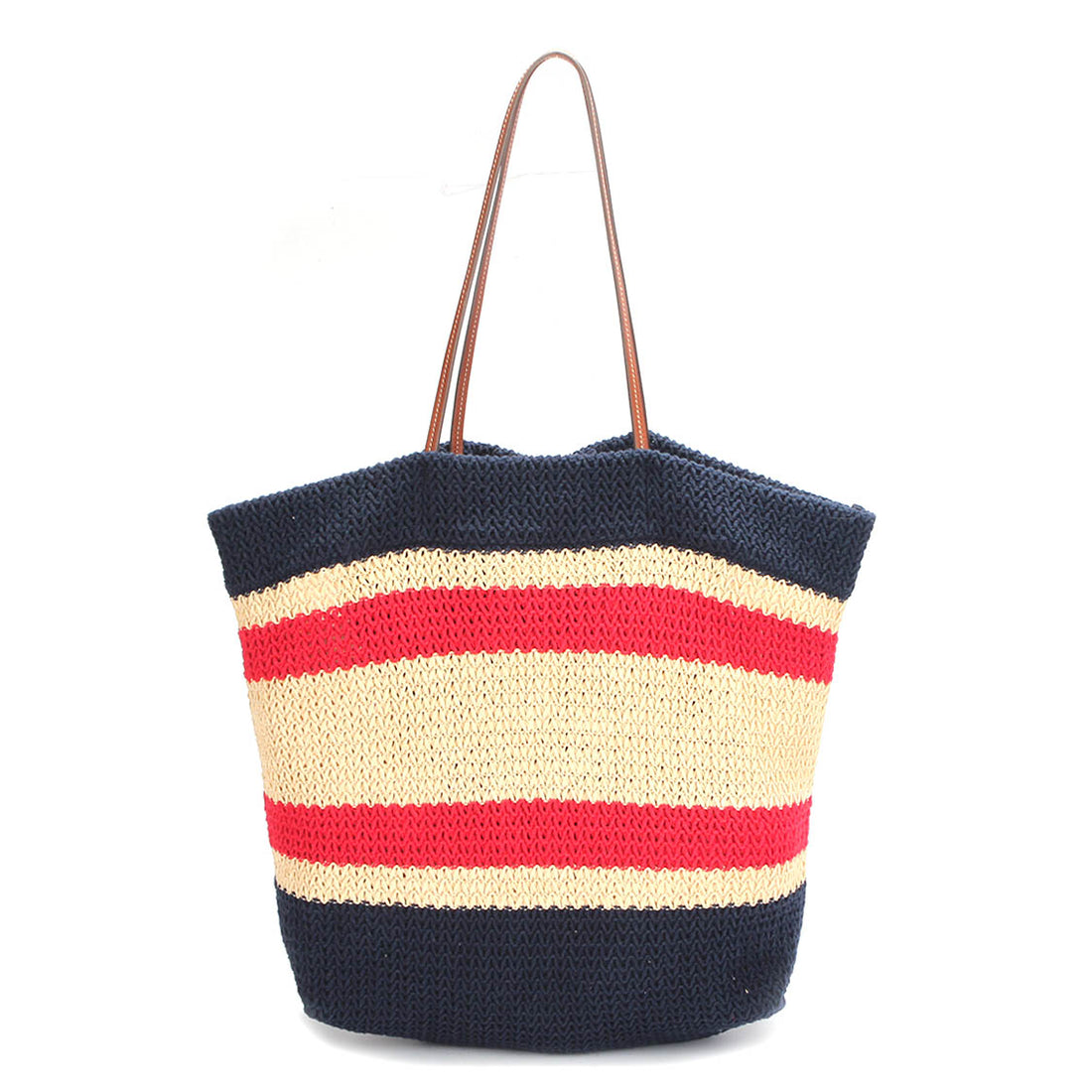 Raffia and Cotton Logo Tote Bag