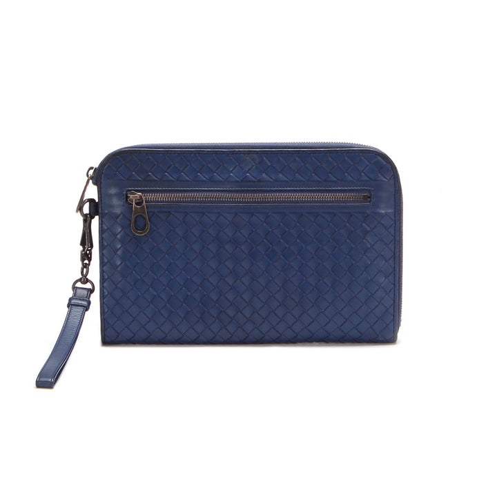 Intrecciato Leather Clutch Bag