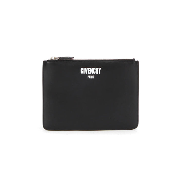 Logo Leather Clutch Bag