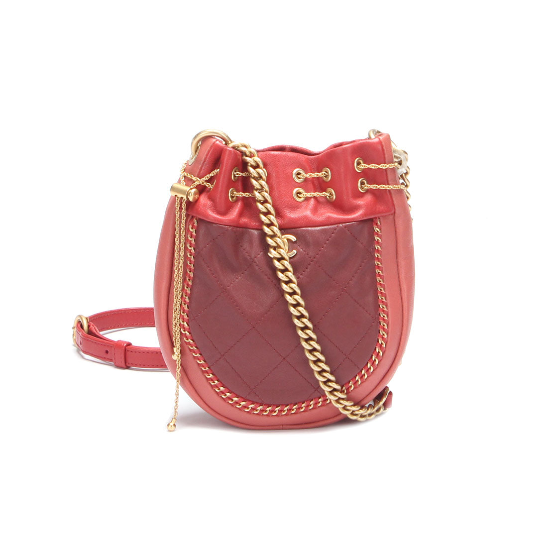 CC Quilted Drawstring Bucket Bag