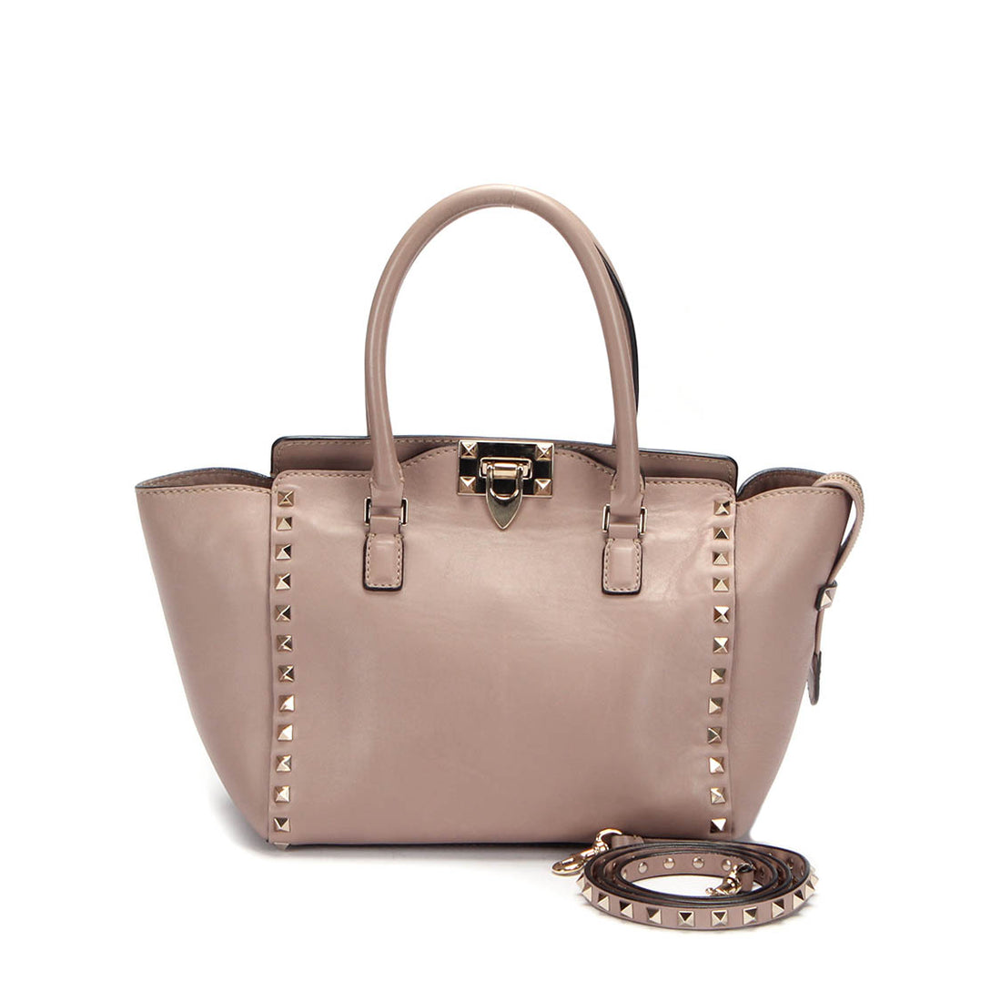 Rockstud Leather Tote Bag