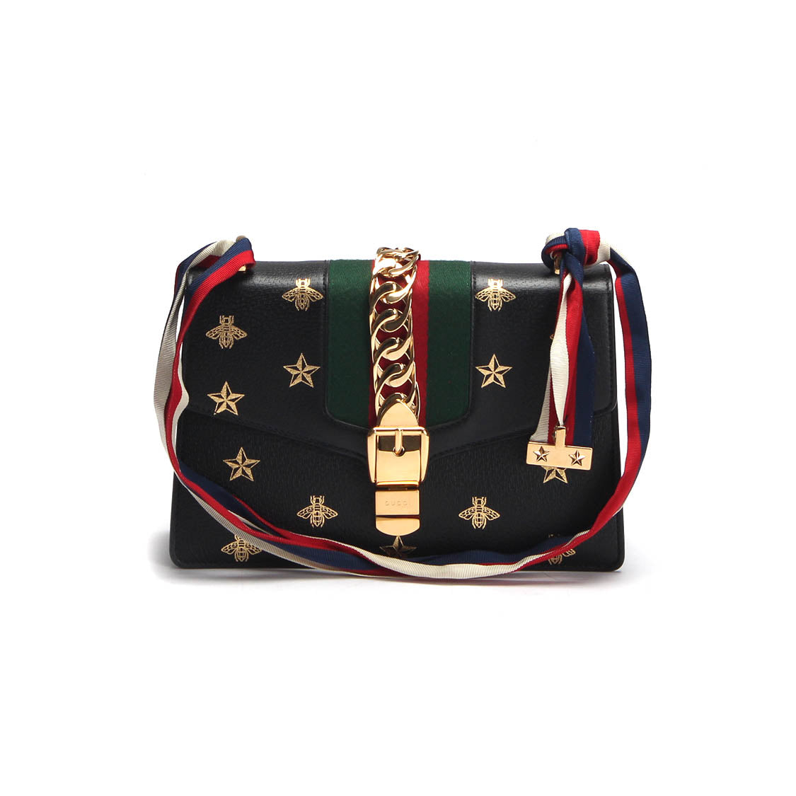 Small Sylvie Bee Star Leather Shoulder Bag 524405