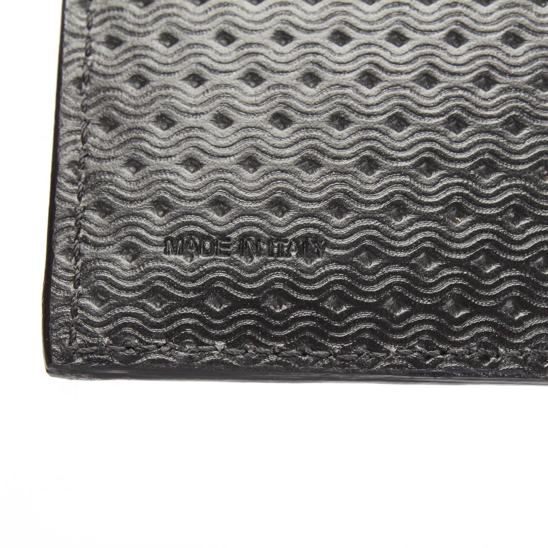 Woven Leather Bi-Fold Small Wallet