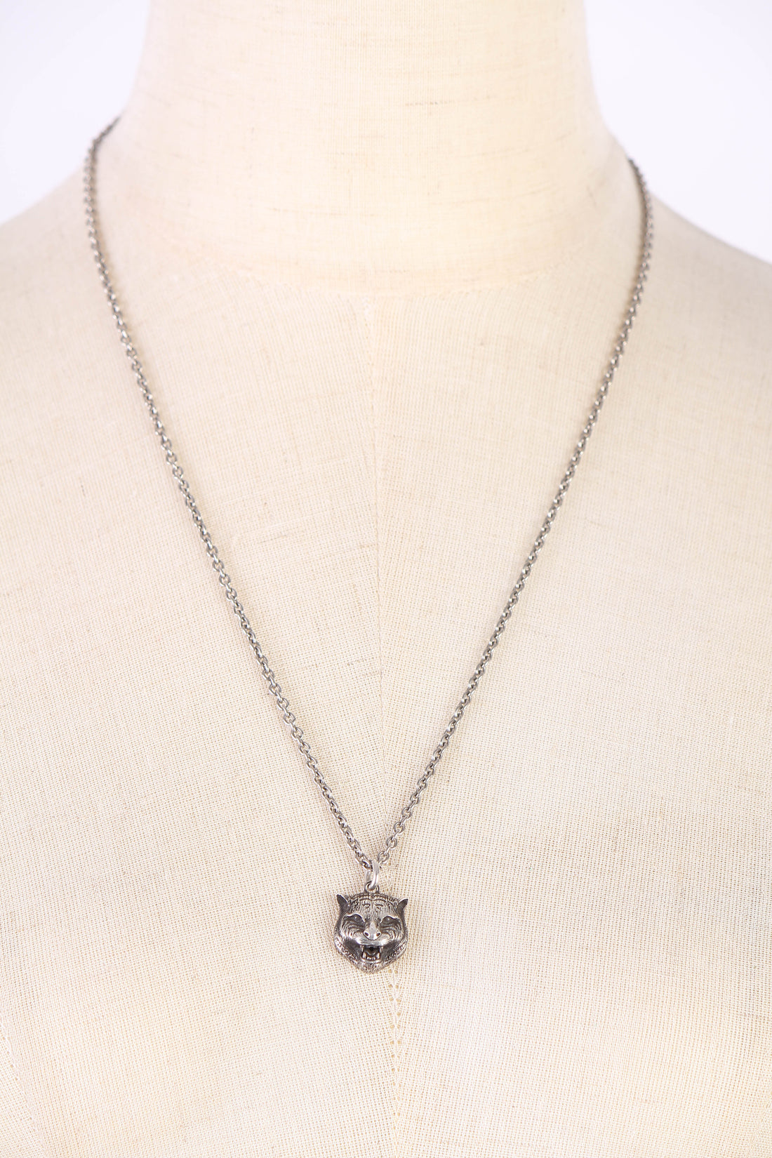 Sterling Silver Tiger Pendant Necklace