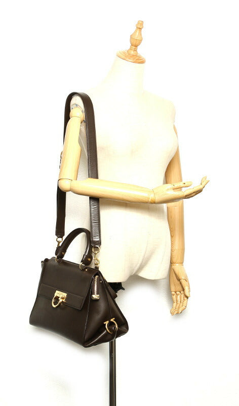 Gancini Sofia Leather Shoulder Bag