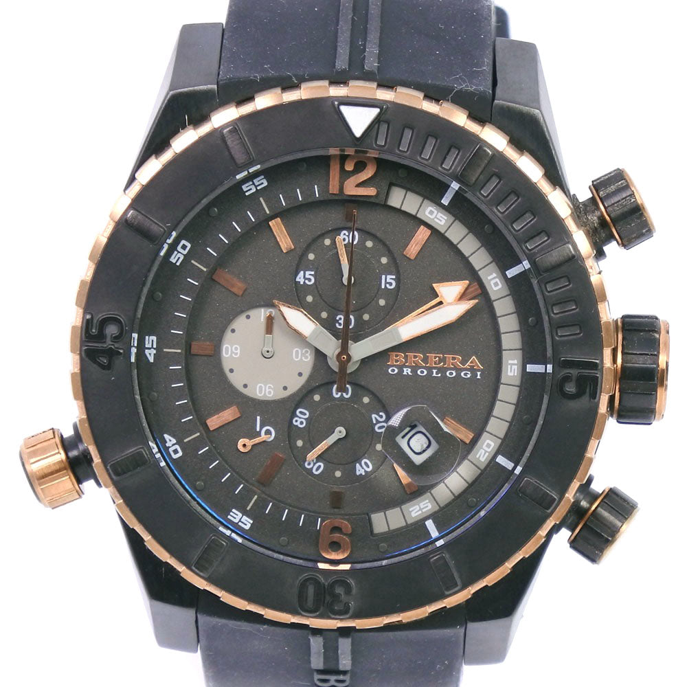Other  Brera Orologi Chronograph Men's Watch BRDVC47, Stainless Steel & Rubber, Quartz with Black Dial [Used] Metal Quartz BRDVC47 in Good condition