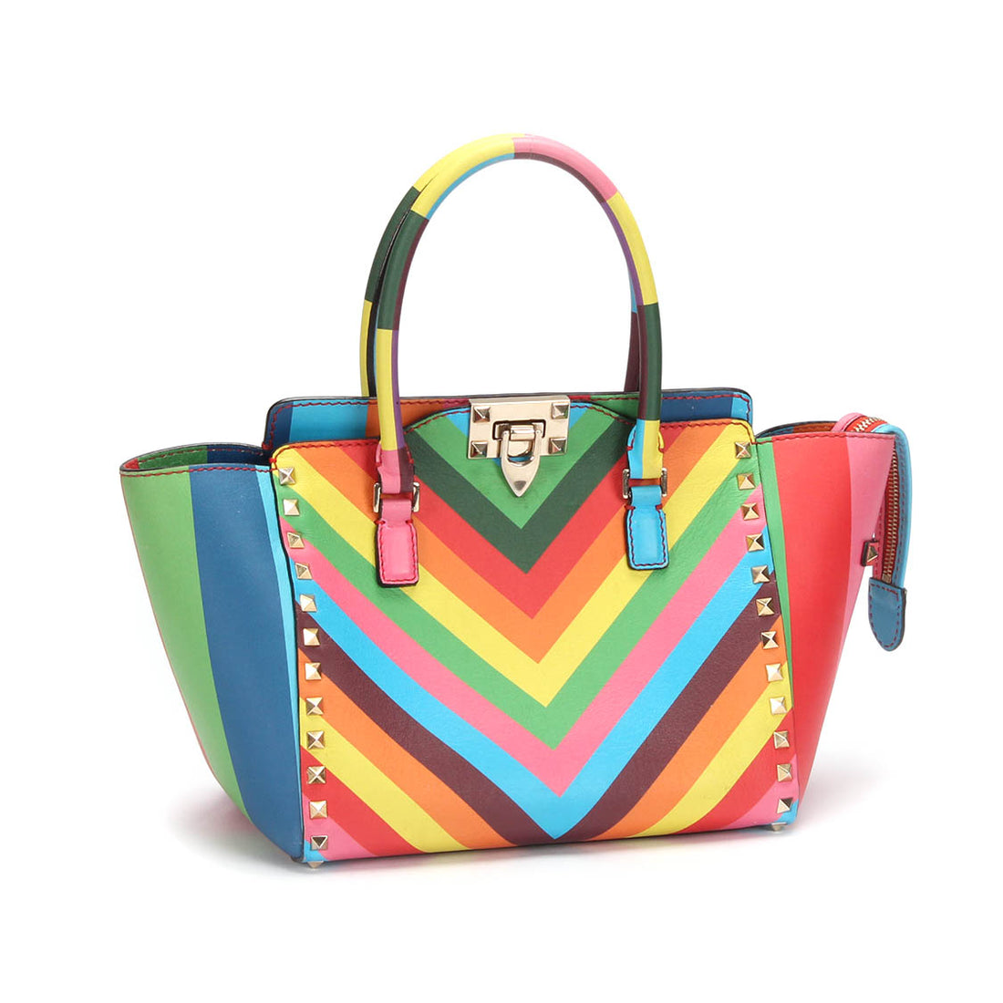 Rainbow Rockstud Tote Bag