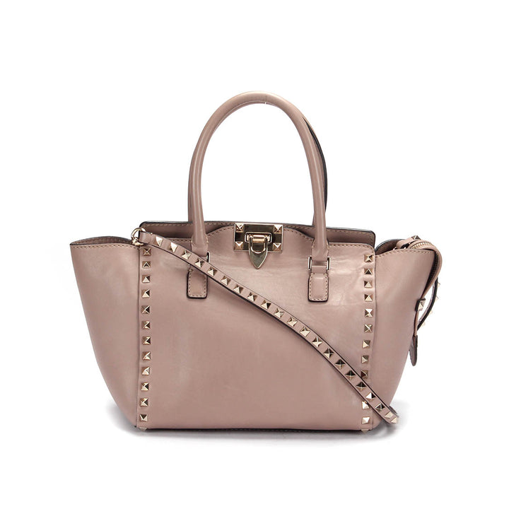 Rockstud Leather Tote Bag