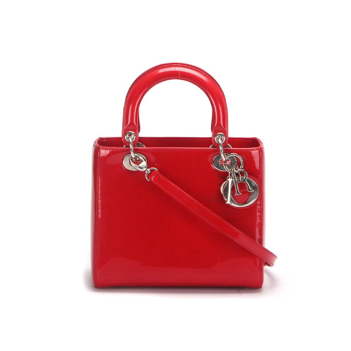 Lady Dior Patent Leather Shoulder Bag