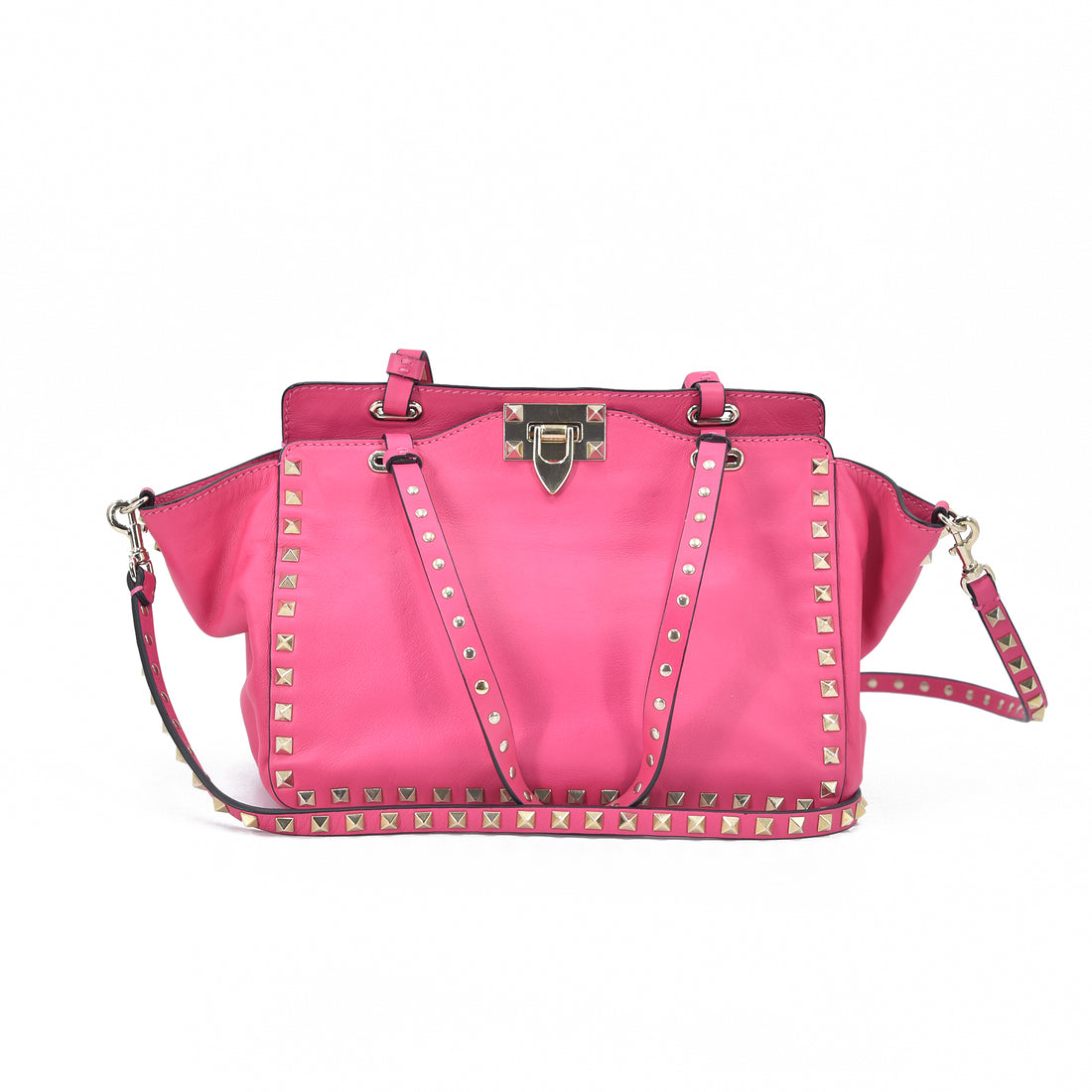 Rockstud Leather Tote Bag